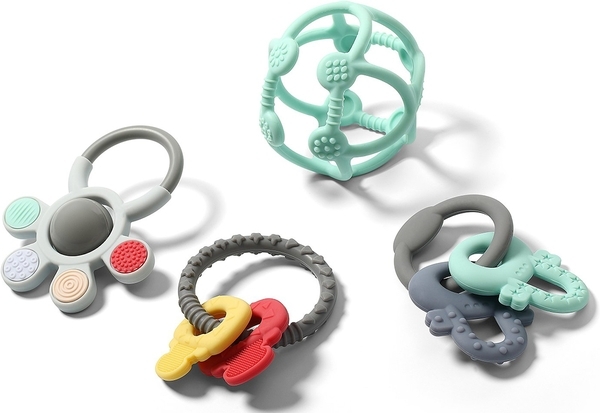 Іграшка-прорізувач для зубів BabyOno, ортодонтичний, жовтий з червоним (486) - Pampik - 6