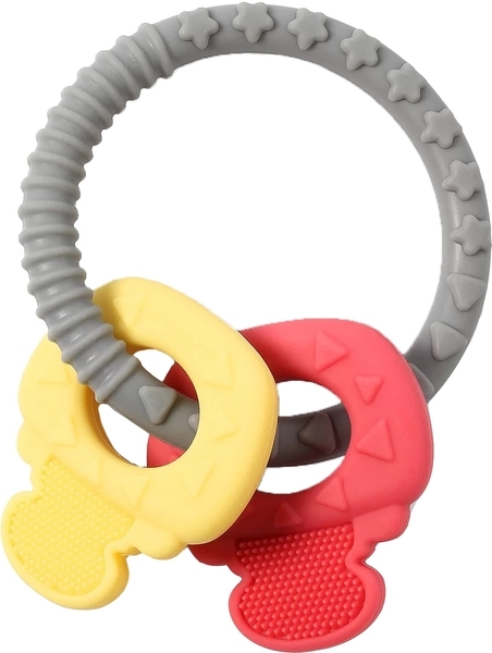 Іграшка-прорізувач для зубів BabyOno, ортодонтичний, жовтий з червоним (486) - Pampik - 2