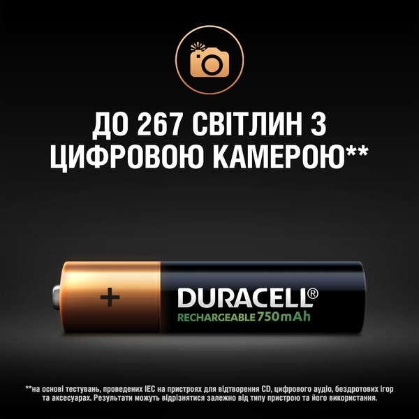 Акумулятори Duracell Recharge AAA 750 мА/ч, 2 шт. - Pampik - 6