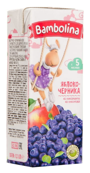 Нектар Bambolina Яблуко-чорниця, 200 мл - Pampik - 8