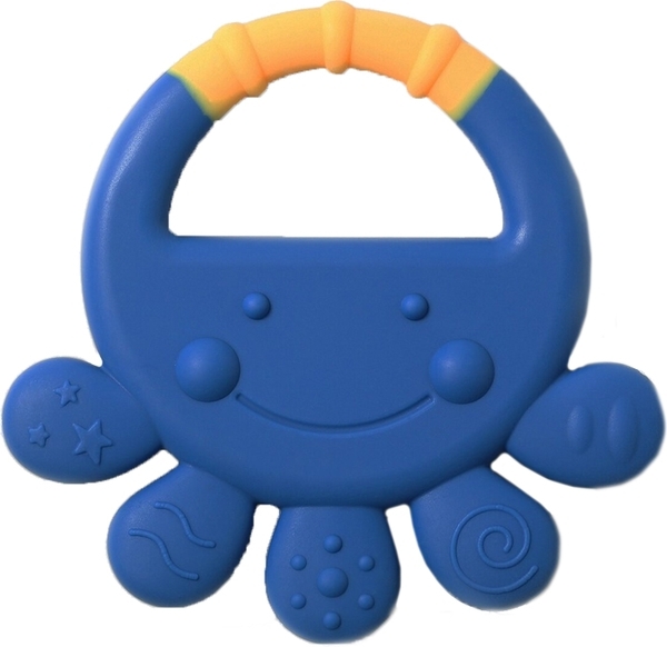 Іграшка-прорізувач для зубів BabyОno Восьминіг, силіконовий, синій (934) - Pampik