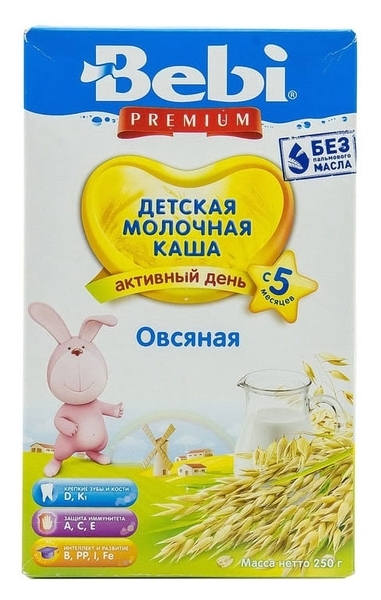 Молочна каша Bebi Premium вівсяна, 250 г - Pampik - 2