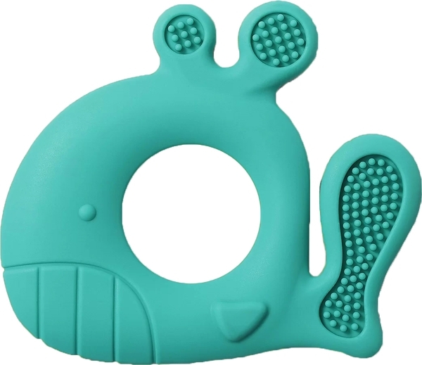 Іграшка-прорізувач для зубів BabyОno Кит, силіконовий, блакитний (935/01) - Pampik
