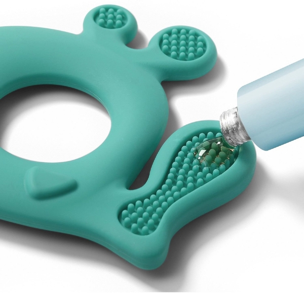 Іграшка-прорізувач для зубів BabyОno Кит, силіконовий, блакитний (935/01) - Pampik - 2