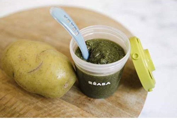 Силіконова ергономічна ложка Beaba Babycook, синій (913381) - Pampik - 6