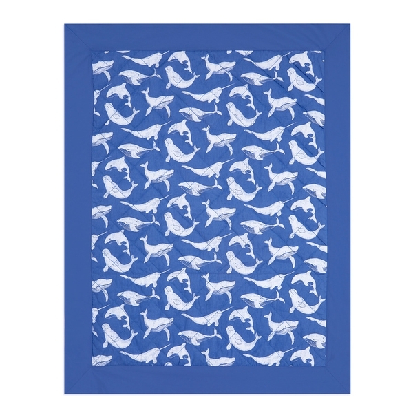 Одеяло Aden + Anais Сoll-whale watching, муслин, 102х80 см, синий (AWSL10003) - Pampik - 3
