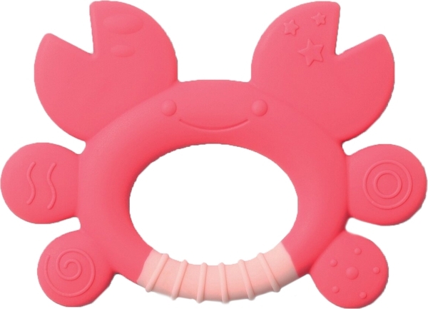 Іграшка-прорізувач для зубів BabyОno Краб, силіконовий, рожевий (936) - Pampik