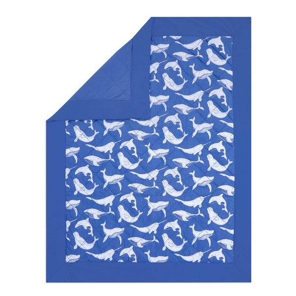 Одеяло Aden + Anais Сoll-whale watching, муслин, 102х80 см, синий (AWSL10003) - Pampik - 4