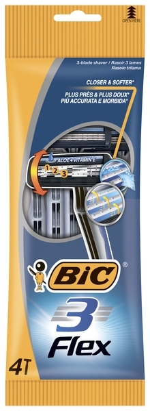 Бритвенный станок BIC 3 Flex, 4 шт. - Pampik