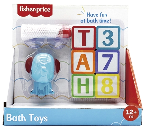Набір для гри з водою Fisher-Price Слоненя з літерами та цифрами (GMBT004C) - Pampik