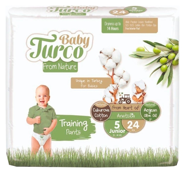 Підгузки-трусики дитячі Baby Turco 5 Junior (12-25 кг), 24 шт. - Pampik