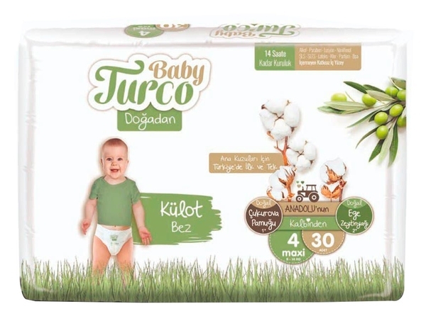 Підгузки дитячі Baby Turco 4 Maxi (8-14 кг), 30 шт. - Pampik
