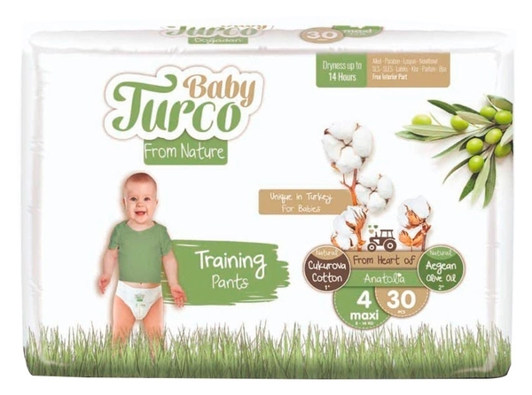Підгузки-трусики дитячі Baby Turco 4 Maxi (8-18 кг), 30 шт. - Pampik