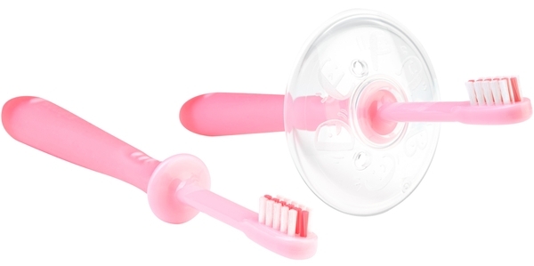 Набор зубных щеток Pigeon Training Toothbrush Set Step 4, 18-36 мес., 2 шт., розовый - Pampik - 4