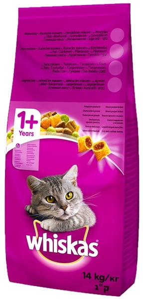 Сухий корм для дорослих котів Whiskas з ягнятком, 14 кг - Pampik