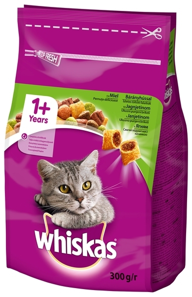 Сухий корм для дорослих котів Whiskas з ягням, 300 г - Pampik