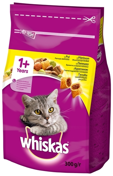 Сухий корм для дорослих котів Whiskas з куркою, 300 г - Pampik