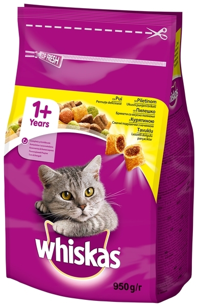 Сухий корм для дорослих котів Whiskas з куркою, 950 г - Pampik