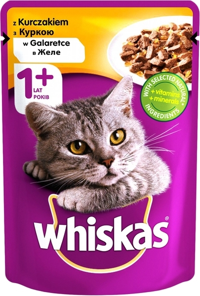 Вологий корм для котів Whiskas з куркою, в желе, 100 г - Pampik