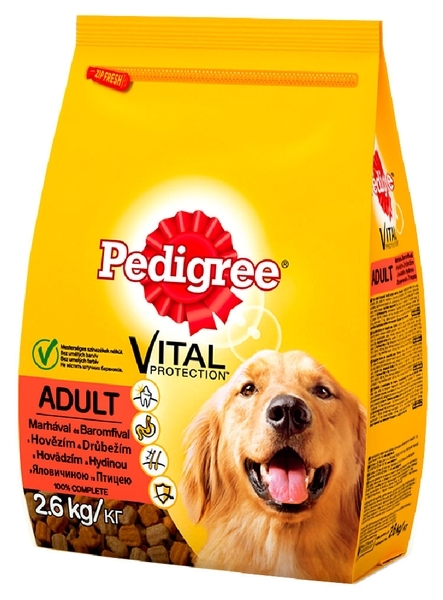 Сухий корм Pedigree для собак, з яловичиною та птахом, 2.6 кг - Pampik