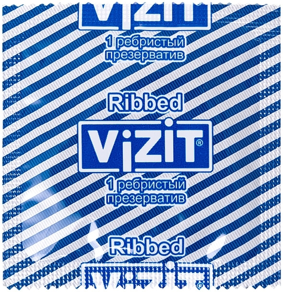 Презервативи латексні Vizit Ribbed, з кільцями, 3 шт. - Pampik - 3