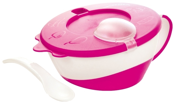 Тарілочка з кришкою і ложкою Canpol babies, 350 мл, рожевий (31/406_pin) - Pampik - 3