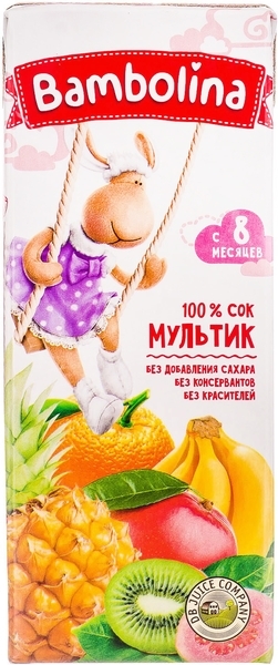 Сік Bambolina мультифруктовий, 200 мл - Pampik