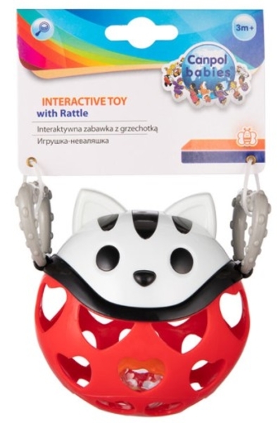 Игрушка-погремушка Canpol Babies Котик, красный (79/101_red) - Pampik - 5