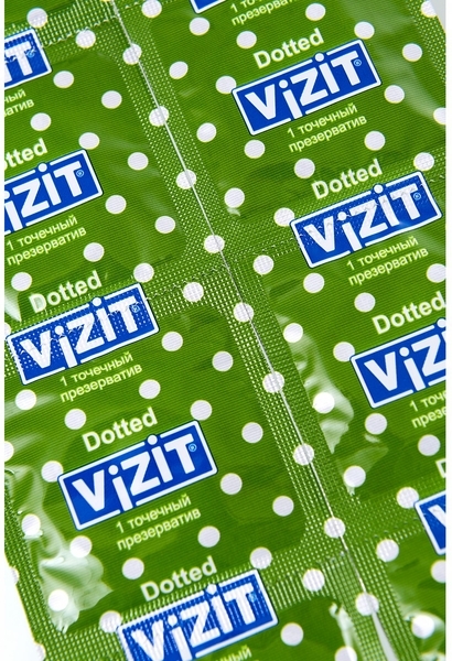 Презервативи латексні Vizit Dotted, точкові, 3 шт. - Pampik - 10