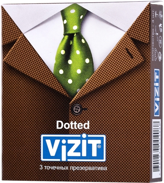 Презервативи латексні Vizit Dotted, точкові, 3 шт. - Pampik - 11
