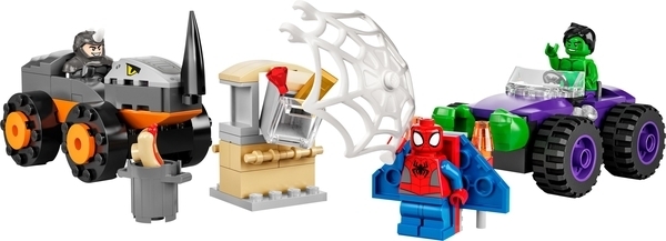 Конструктор LEGO Marvel Spidey Сутичка Халка з Носорогом на вантажівках, 110 деталей (10782) - Pampik - 3