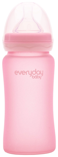 Скляна пляшка для годування Everyday Baby із силіконовим захистом, 240 мл, м'ятний (10227) - Pampik