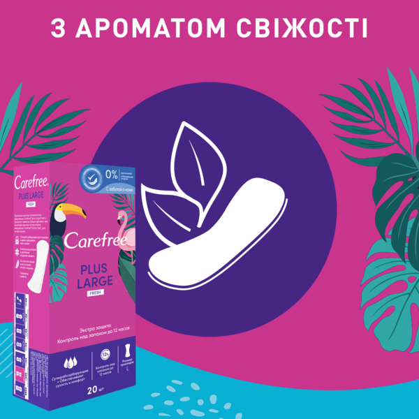 Прокладки щоденні Carefree Plus Large ароматизовані, 20 шт. - Pampik - 11