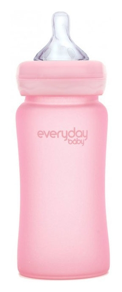 Скляна пляшка для годування Everyday Baby із силіконовим захистом, 240 мл, м'ятний (10227) - Pampik - 2
