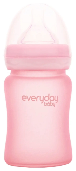 Скляна пляшка для годування Everyday Baby із силіконовим захистом, 150 мл, м'ятний (10207) - Pampik
