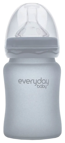 Скляна пляшка для годування Everyday Baby із силіконовим захистом, 150 мл, рожевий (10208) - Pampik