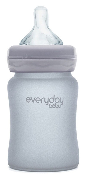 Скляна пляшка для годування Everyday Baby із силіконовим захистом, 150 мл, рожевий (10208) - Pampik - 2
