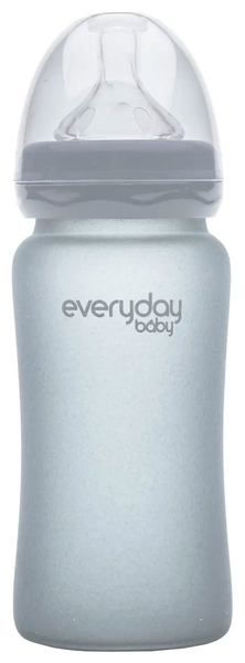 Скляна пляшка для годування Everyday Baby із силіконовим захистом, 240 мл, рожевий (10228) - Pampik