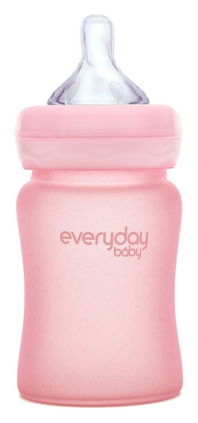Скляна пляшка для годування Everyday Baby із силіконовим захистом, 150 мл, м'ятний (10207) - Pampik - 2