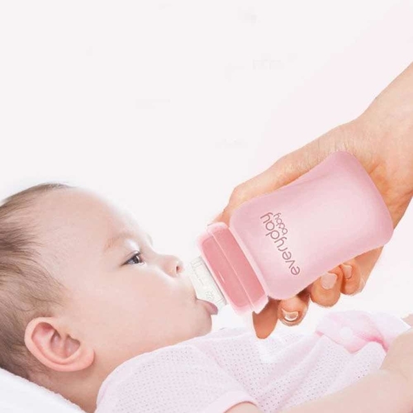 Скляна пляшка для годування Everyday Baby із силіконовим захистом, 150 мл, м'ятний (10207) - Pampik - 6