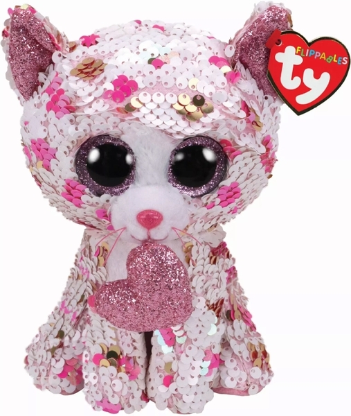 Мягкая игрушка TY Flippables Котенок Cupid, 15 см, розовый (36340) - Pampik