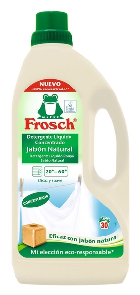 Концентрированное средство для стирки Frosch Натуральное мыло, 1500 мл - Pampik