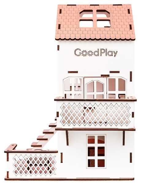 Ляльковий будинок GoodPlay, з гаражем і підсвічуванням, рожевий (B011) - Pampik - 7