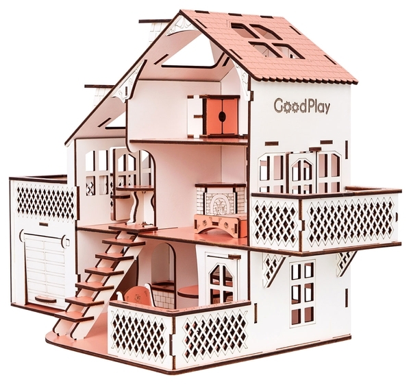 Ляльковий будинок GoodPlay, з гаражем, рожевий (B010) - Pampik - 2