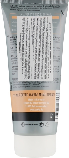 БІО-Шампунь для жирного волосся проти лупи Sante Ялівець і Глина, 200 мл - Pampik - 2