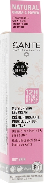 Біо-Крем для шкіри навколо очей Sante 12год Гідро-запас, зволожуючий, 15 мл - Pampik - 2