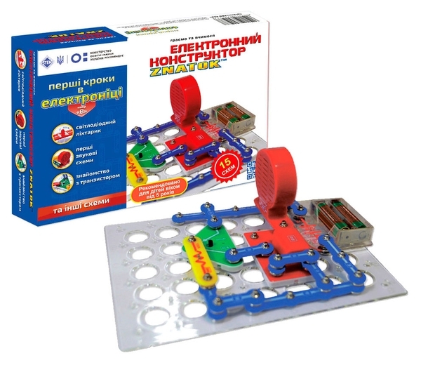 Конструктор Znatok Перші кроки в електроніці, 15 схем, набір В, укр. мова (REW-K061) - Pampik - 3