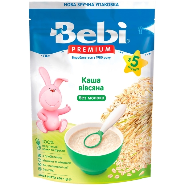 Безмолочна каша Bebi Premium Вівсяна, 200 г - Pampik