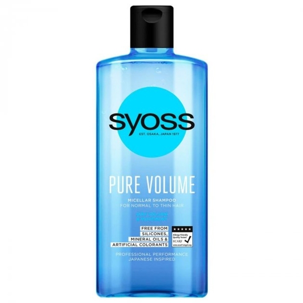 Міцелярний шампунь SYOSS PURE VOLUME для нормального та тонкого волосся 440 мл - Pampik