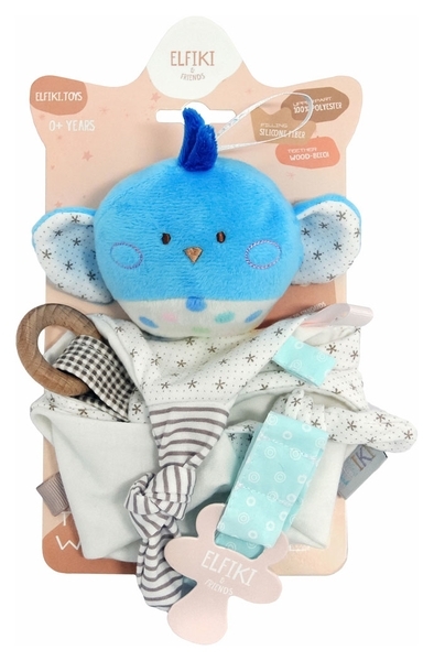 М'яка іграшка Elfiki Пташка Пипо, білий з блакитним (ІГ-0109) - Pampik - 2